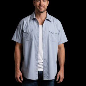 Pan Handle Slim Men's Collared Shirt Blue Tinted Purple XXL 19